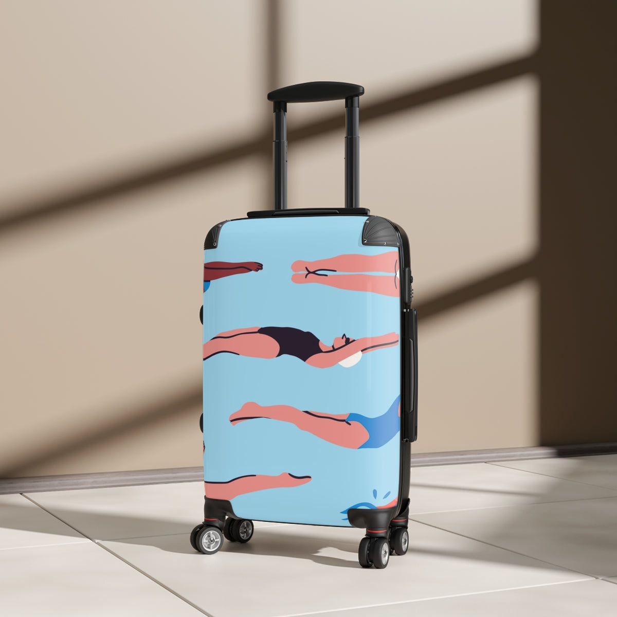 Swimmers Pattern Suitcase | Luggage Cover, Pool Float Water Design